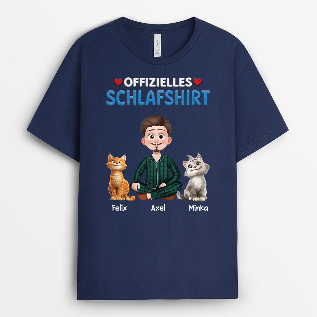 9229AGE2 offizielles schlafshirt katze personalisierte geschenke katze  t shirt herzen 9229a3dmd