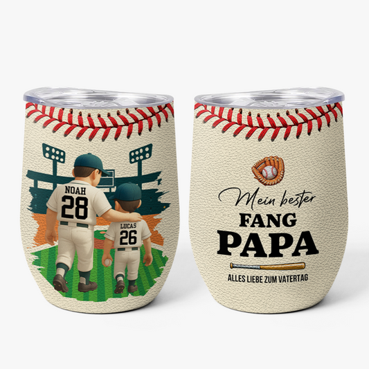 9230TGE1 3d druck effekt mein bester fang papa vatertag personalisiertes geschenk  thermobecher 355 ml papa opa baseball 9230tndbb