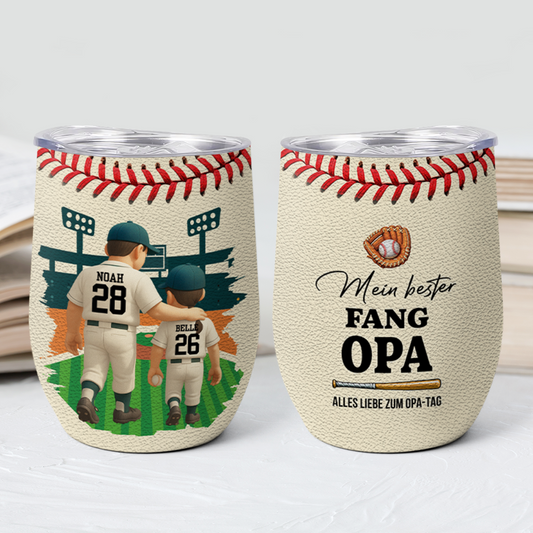 9230TGE2 3d druck effekt mein bester fang papa vatertag personalisiertes geschenk  thermobecher 355 ml papa opa baseball 9230tndbb