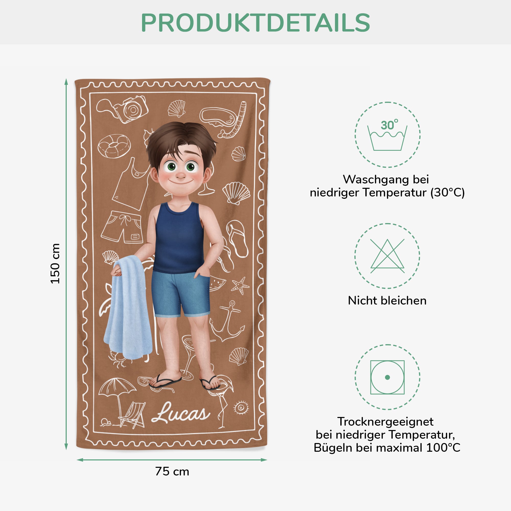 9242BGE3 name _ urlaub personalisiertes geschenk  strandtuch kinder frauen manner 9242b6dza