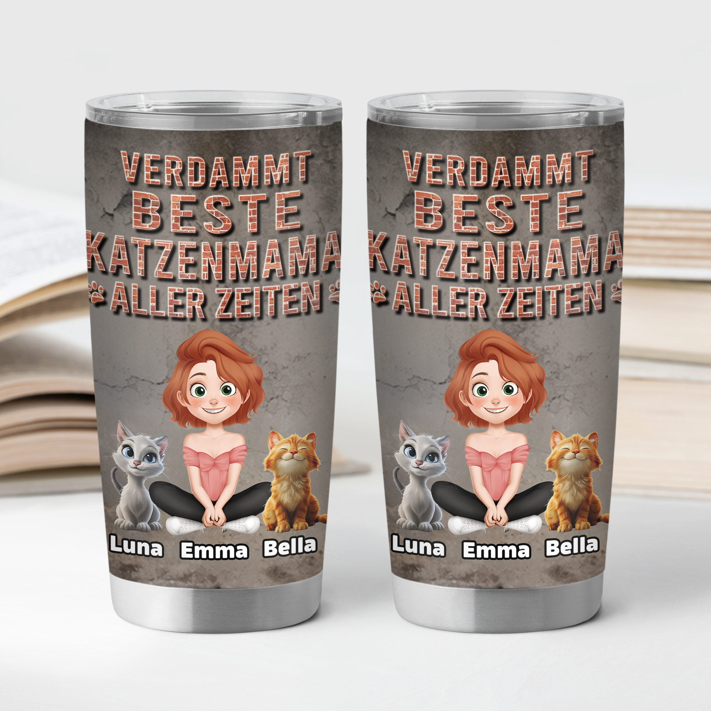 9249TGE2 3d druck effekt verdammt beste katzenmama aller zeiten personalisierte geschenke katze  thermobecher 590 ml 9249tte1d