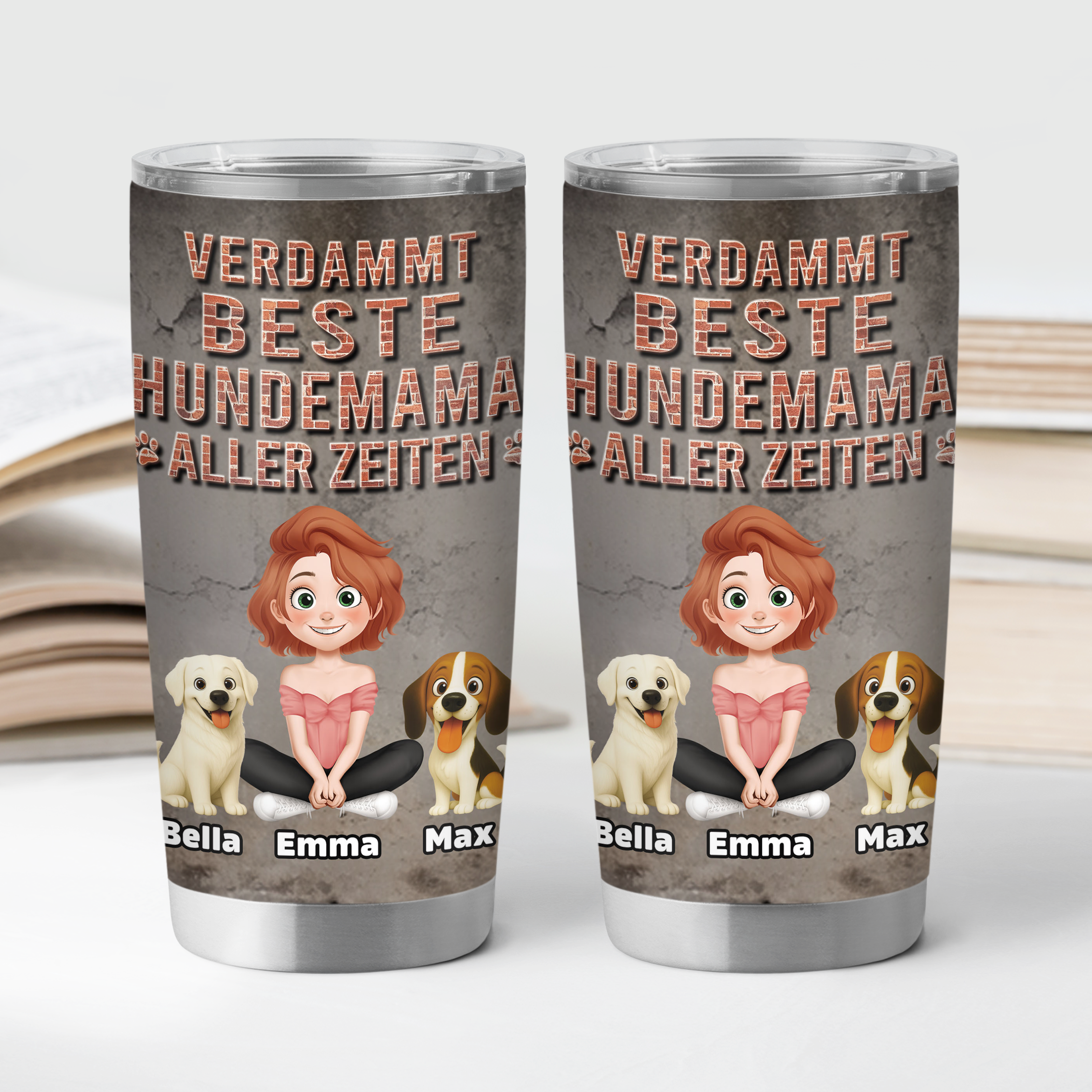 9249TGE2 3d druck effekt verdammt bester hundepapa aller zeiten personalisiertes hunde geschenk  thermobecher 590 ml 9249tte1c