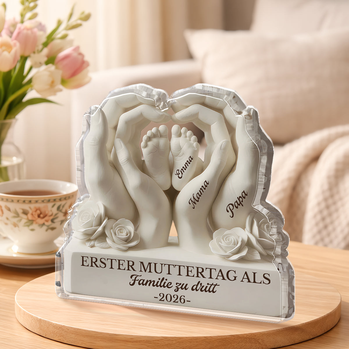 9250AGE2 3d druck effekt erster muttertag vatertag hand fussabdruck baby personalisiertes geschenk  acryl aufsteller mama papa 9250artekb_d3c81a52 927d 4845 bf08 ed11c807af36
