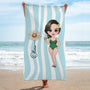 9268BGE2 frau am strand bikini personalisierte geschenke fur frauen  strandtuch 9268bspza