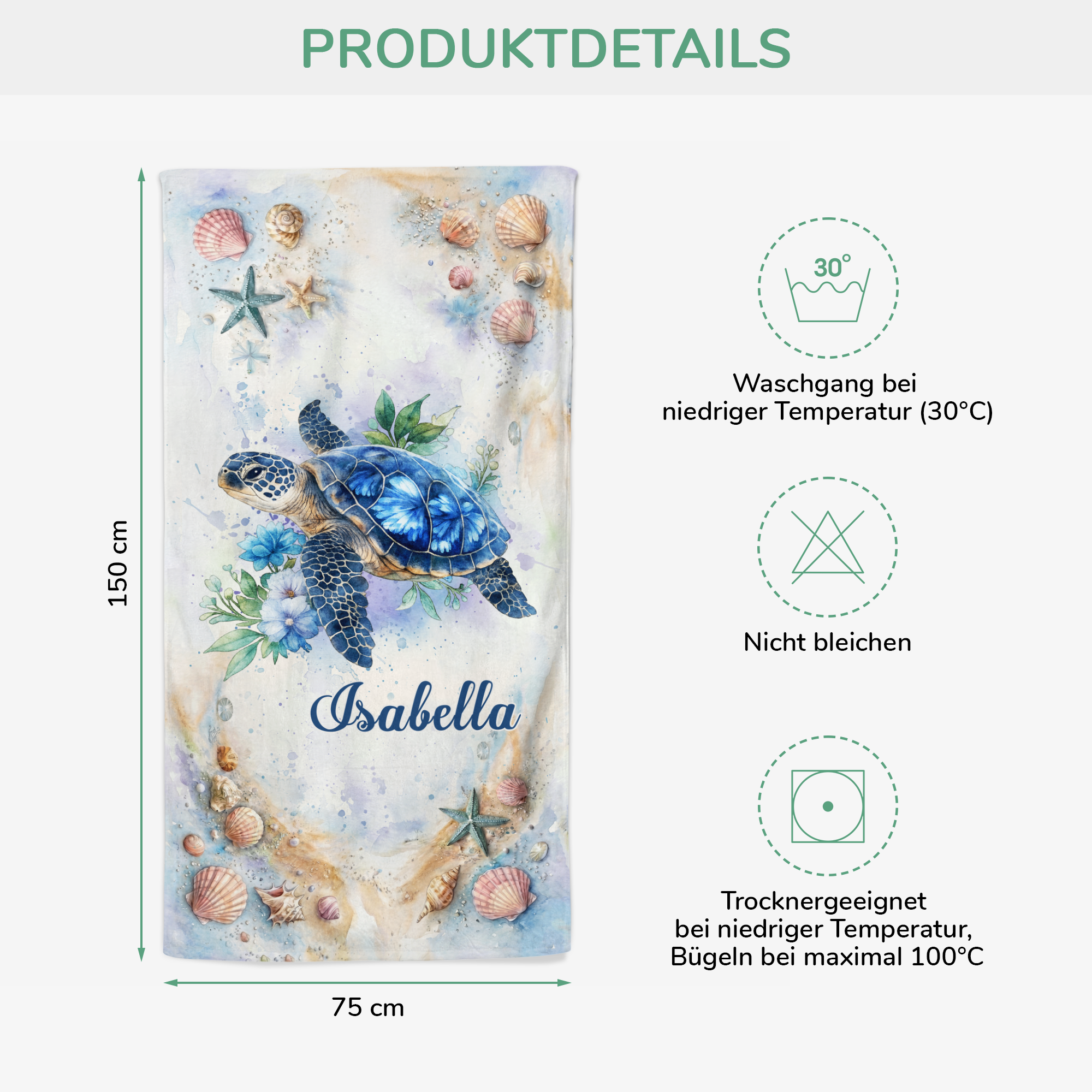 9270BGE3 schildkrote personalisierte geschenke fur frauen  strandtuch 9270bsena