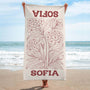 9279BGE1 blume _ name personalisiertes geschenk  strandtuch 9279bavca_1