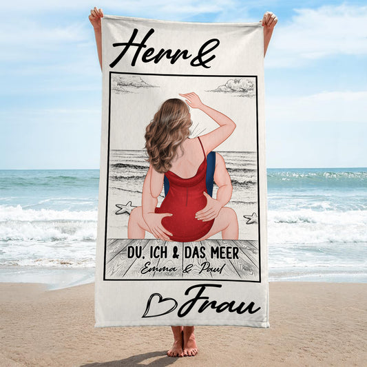 9281BGE2 frau  herr personalisierte geschenke paar  strandtuch 9281bnpog