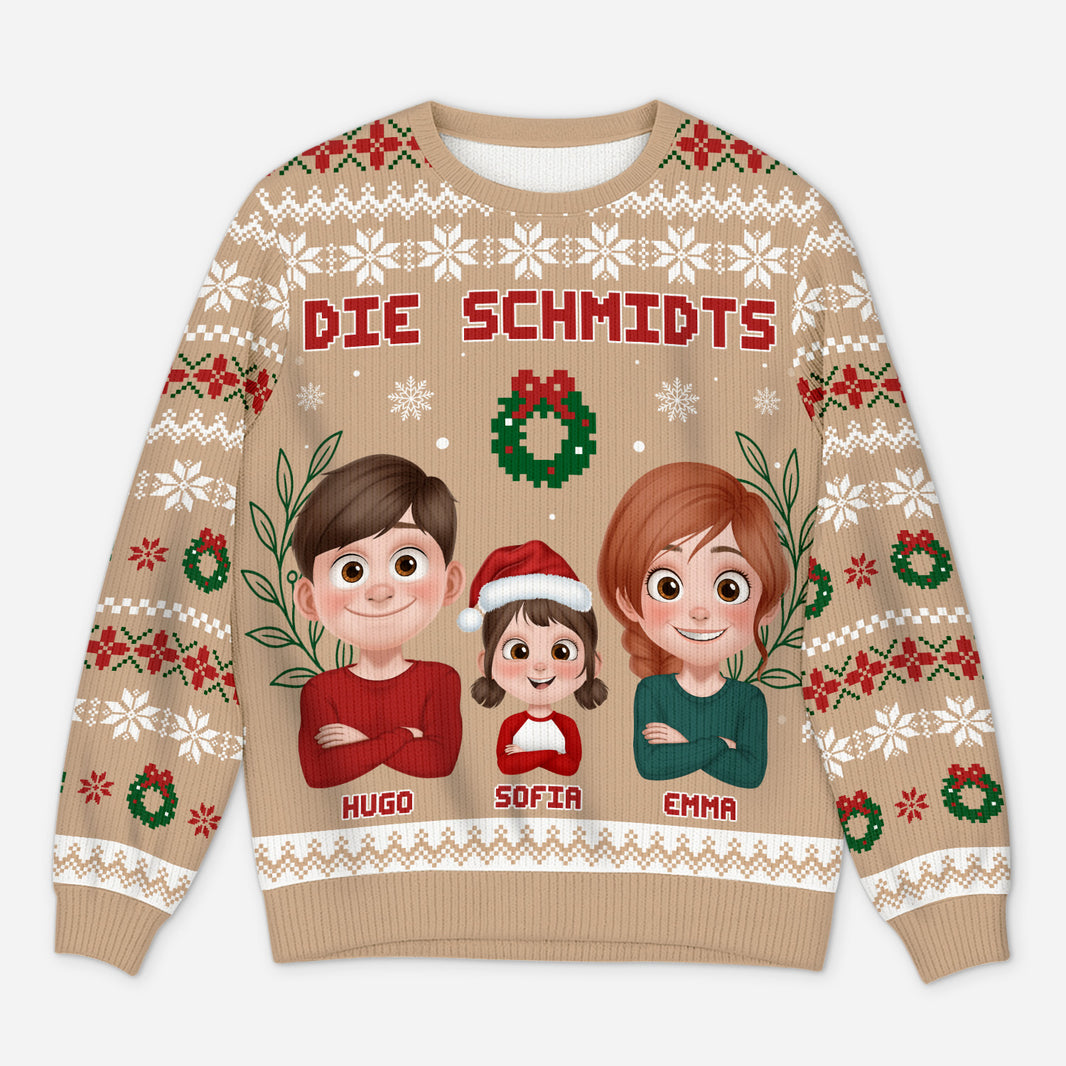 Geschenke Mall Personalisiertes Weihnachtspullover - Oma Kinder