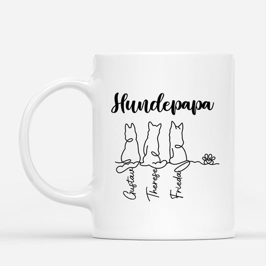 GE1 hundepapa hundemama lineart personalisierte tasse hund