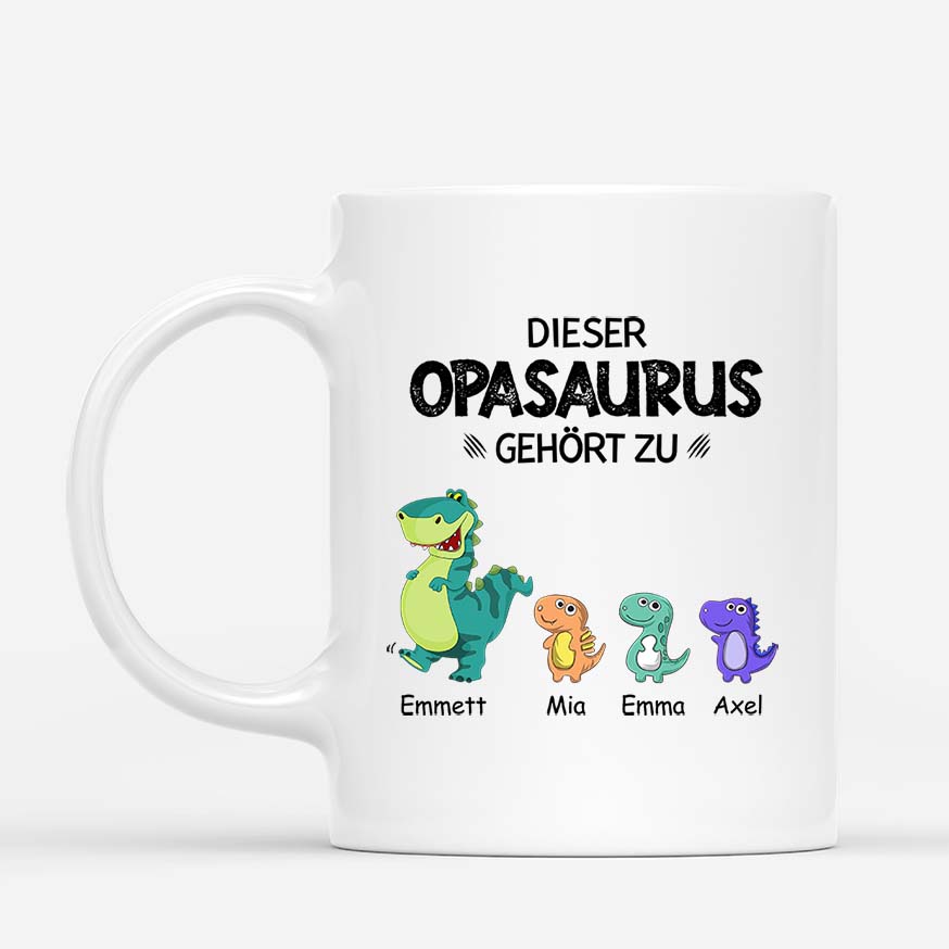 Dieser Opasaurus Gehört Zu - Personalisierte Geschenke | Tasse für Papa/Opa