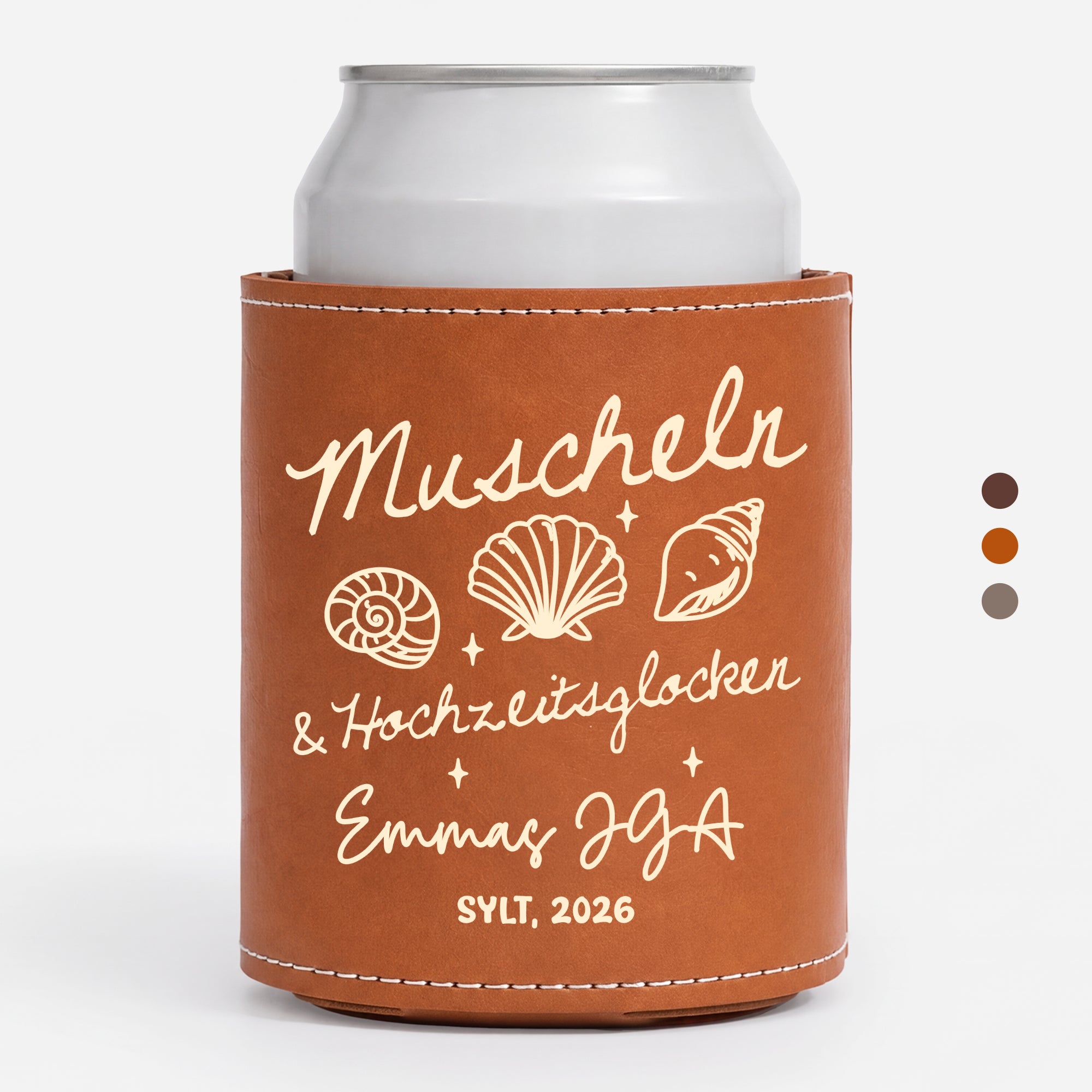Hochzeit JGA - Personalisiertes Geschenk | Leder Dosenkühler