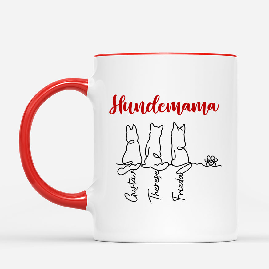 GE2 hundepapa hundemama lineart personalisierte tasse hund