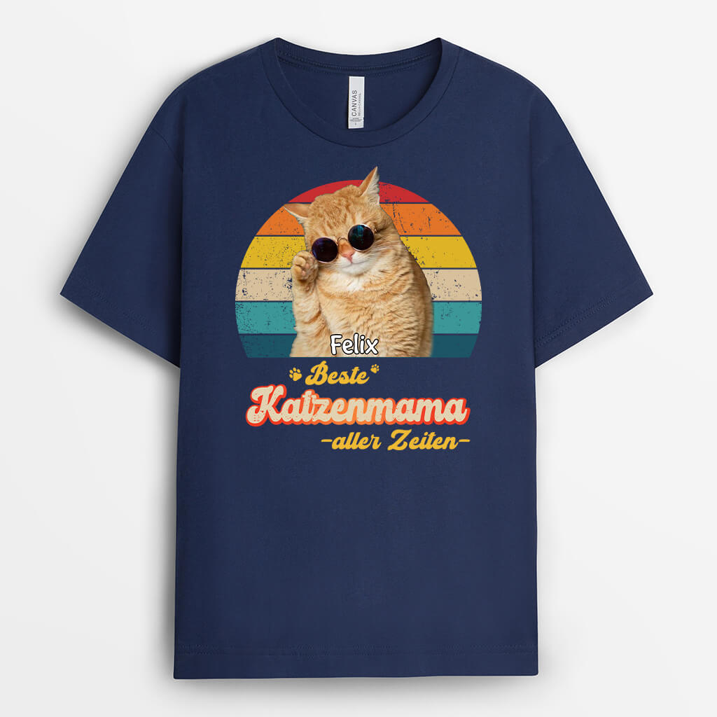Bester Katzenpapa aller Zeiten - Personalisiertes Geschenk | T-shirt für Katzenliebhaber