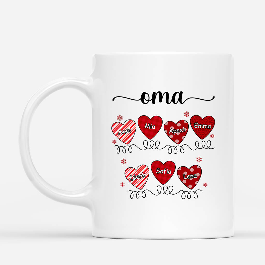 Mama Oma Herzen - Personalisierte Geschenke | Tasse für Mama/Oma Weihnachten