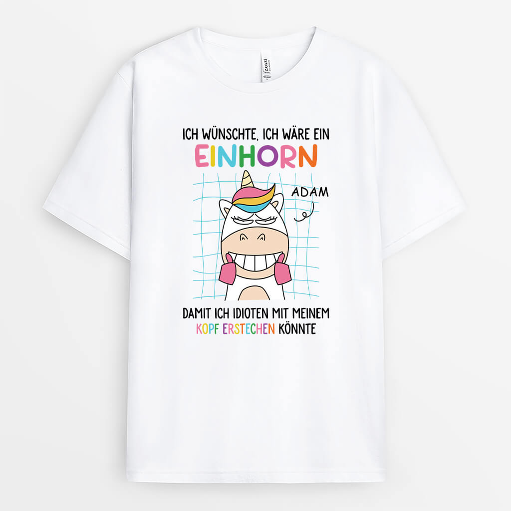 Ich Wünschte Ich Wäre Ein Einhorn - Personalisiertes Geschenk | T-Shirt für Frauen