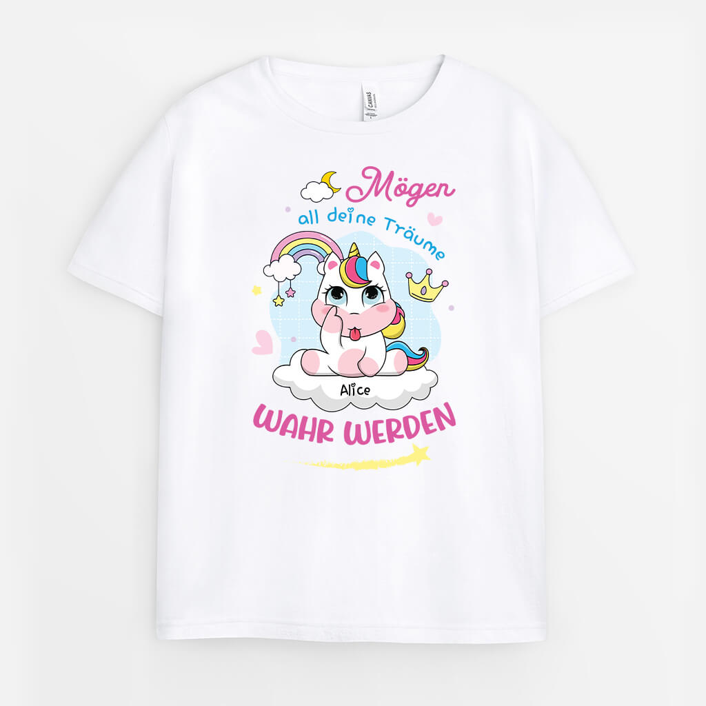 Mögen All Deine Träume Wahr Werden - Personalisiertes Geschenk | T-Shirt für Kinder