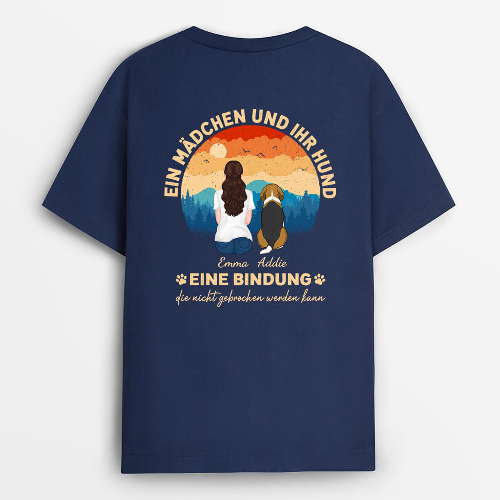 Personalisierter Mädchen Und Ihr Süßer Hund T-Shirt