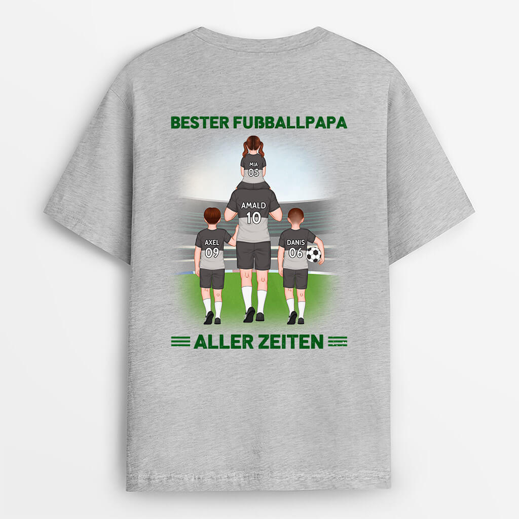Personalisierter Bester Fußball Papa Überhaupt Liebevoll T-Shirt