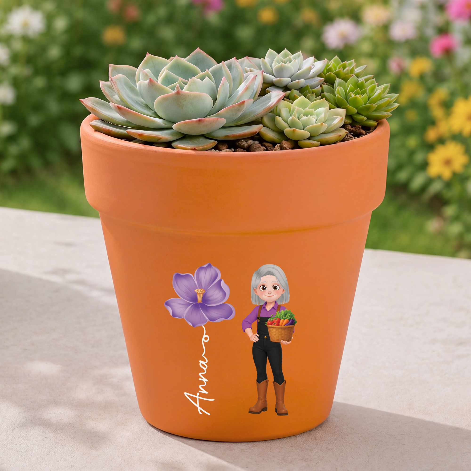 Gärtner + Blume - Personalisiertes Geschenk | Tontopf Frauen Männer