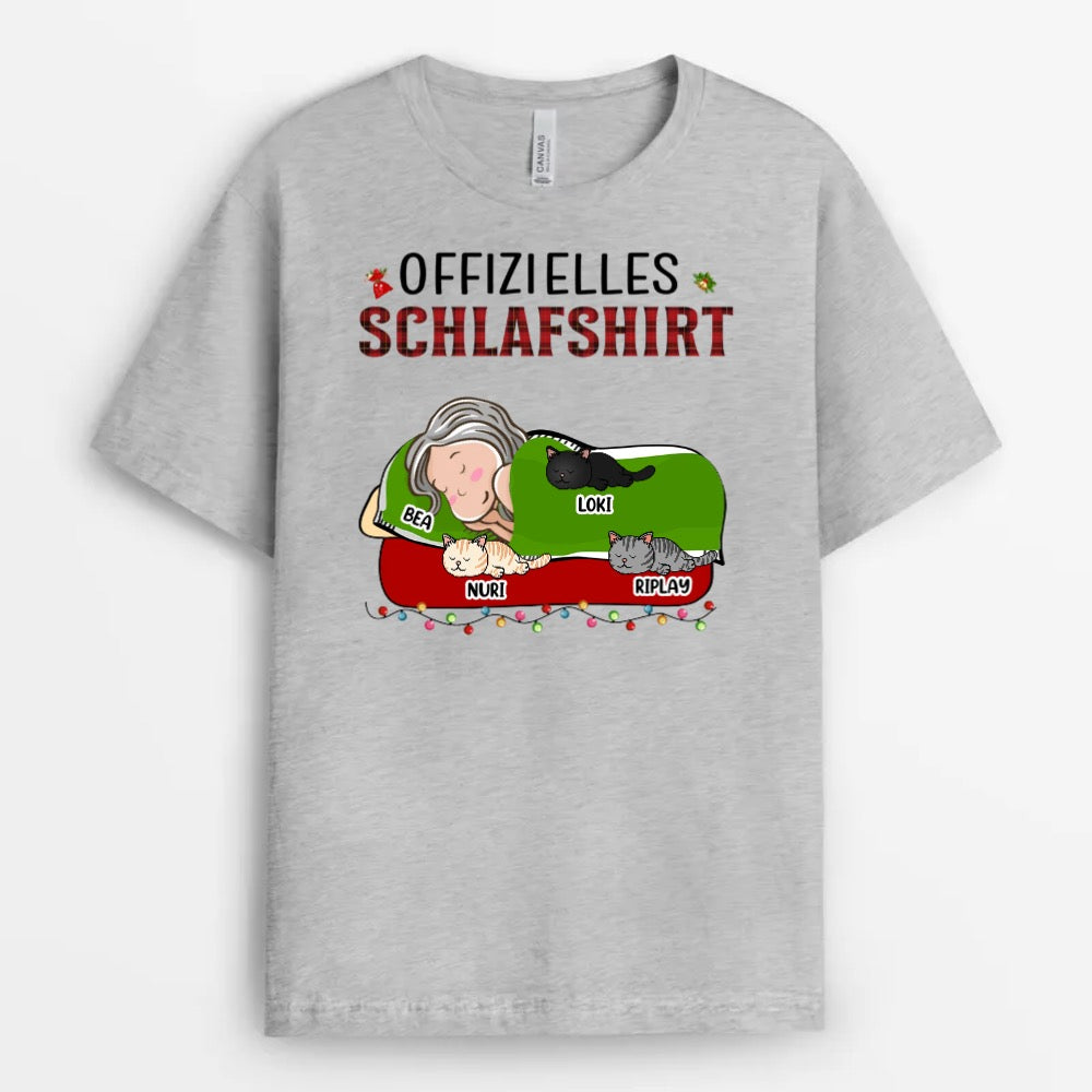 Offizielles Schlafshirt  - Personalisierte Geschenke | T-Shirt für Katzenliebhaber