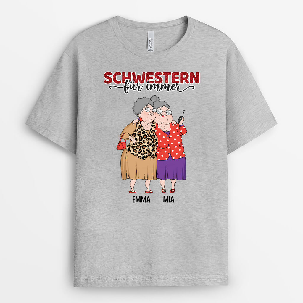 Besties/Schwestern für immer - Personalisiertes Geschenk | T-shirt für beste Freundinnen/Schwestern