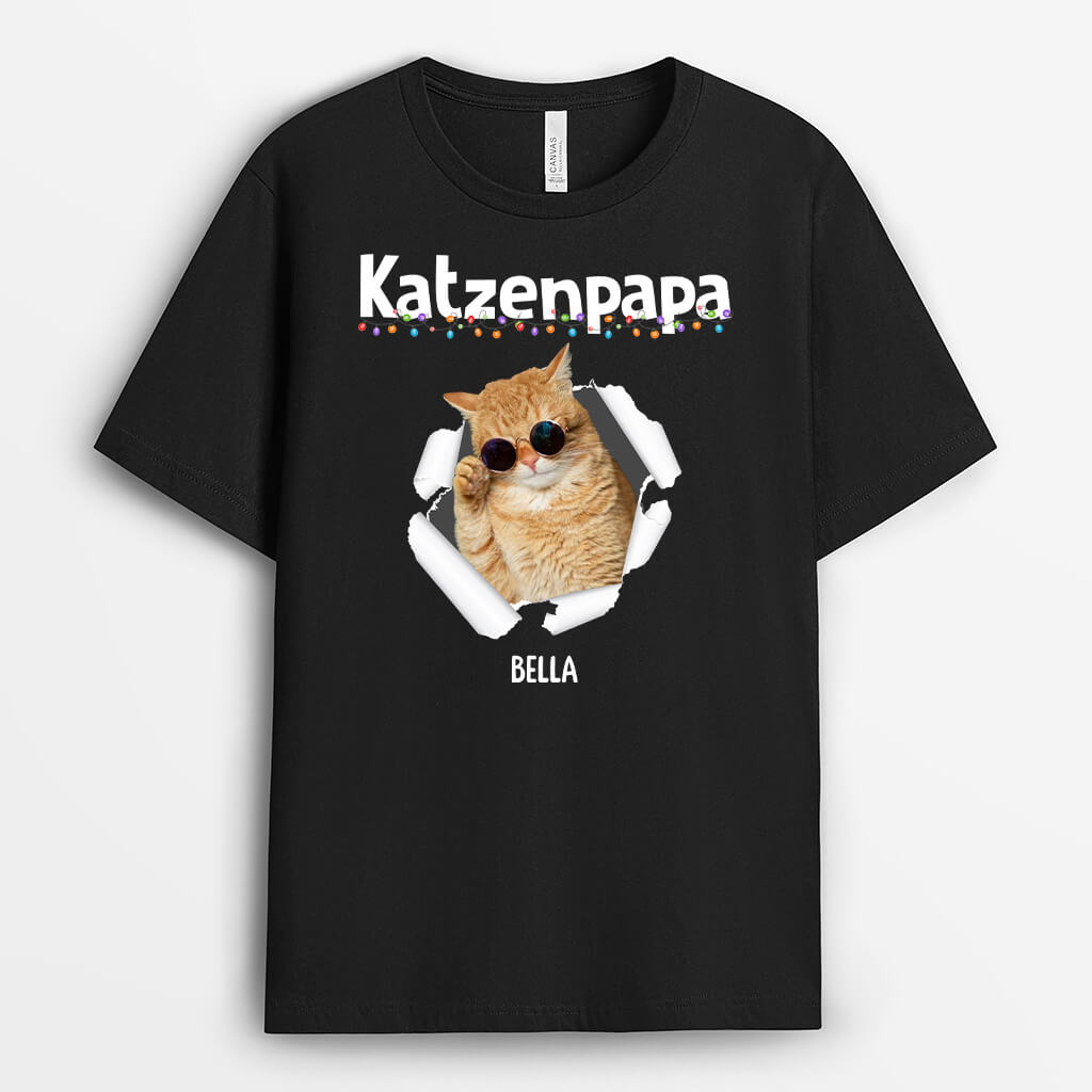 Katzenpapa Katzenmama - Personalisiertes Geschenk | T-shirt für Katzenliebhaber