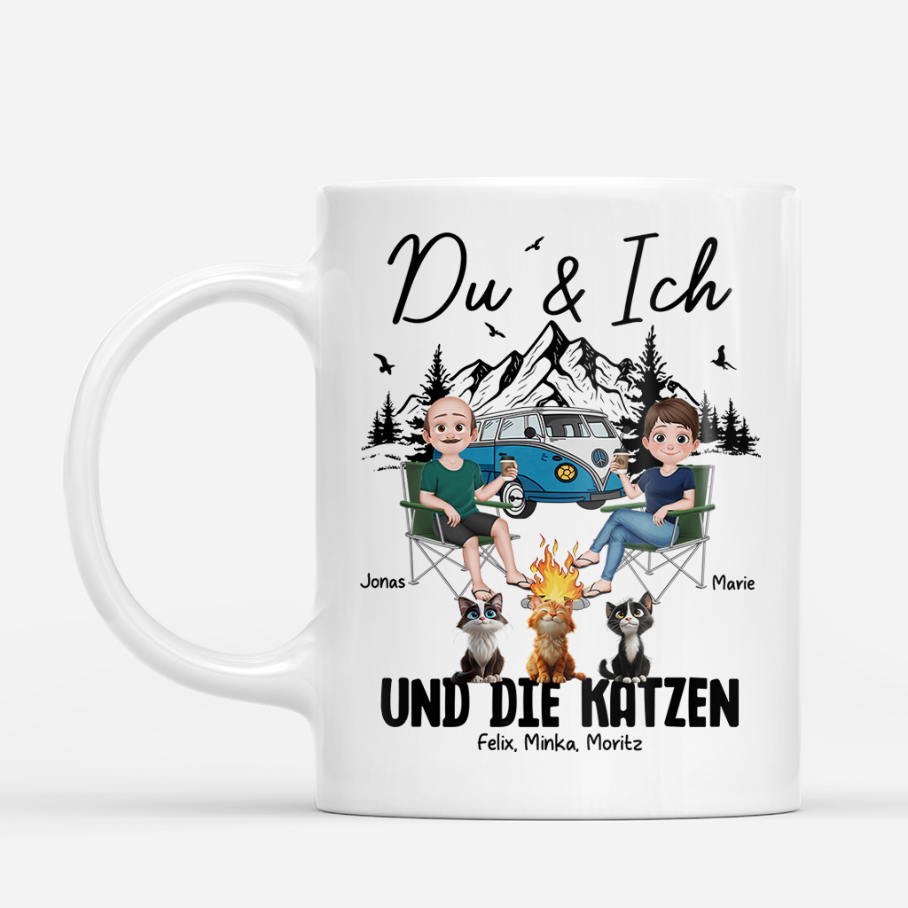 Du & Ich Und Die Katzen - Personalisierte Geschenke Paar | Camping Tas