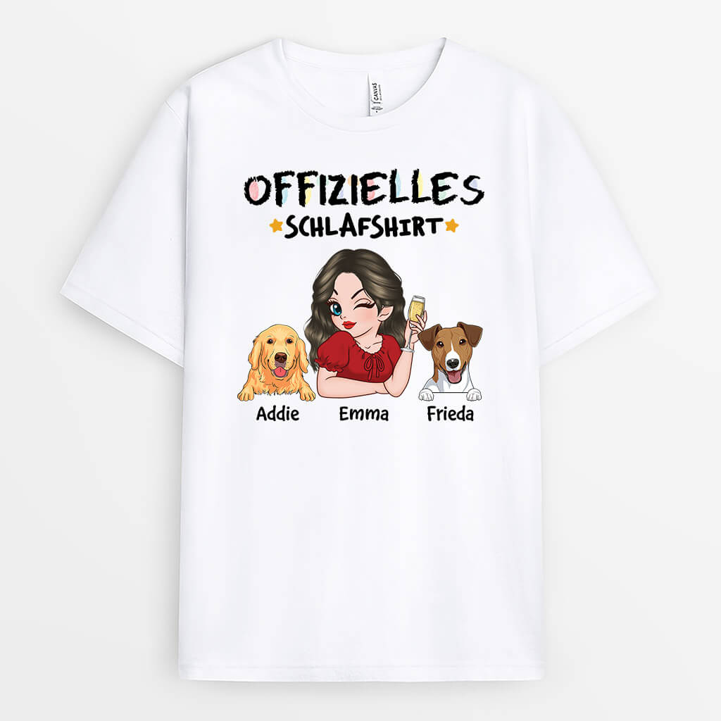 Offizielles Schlafshirt - Personalisiertes Geschenk | T-Shirt für Hundeliebhaber