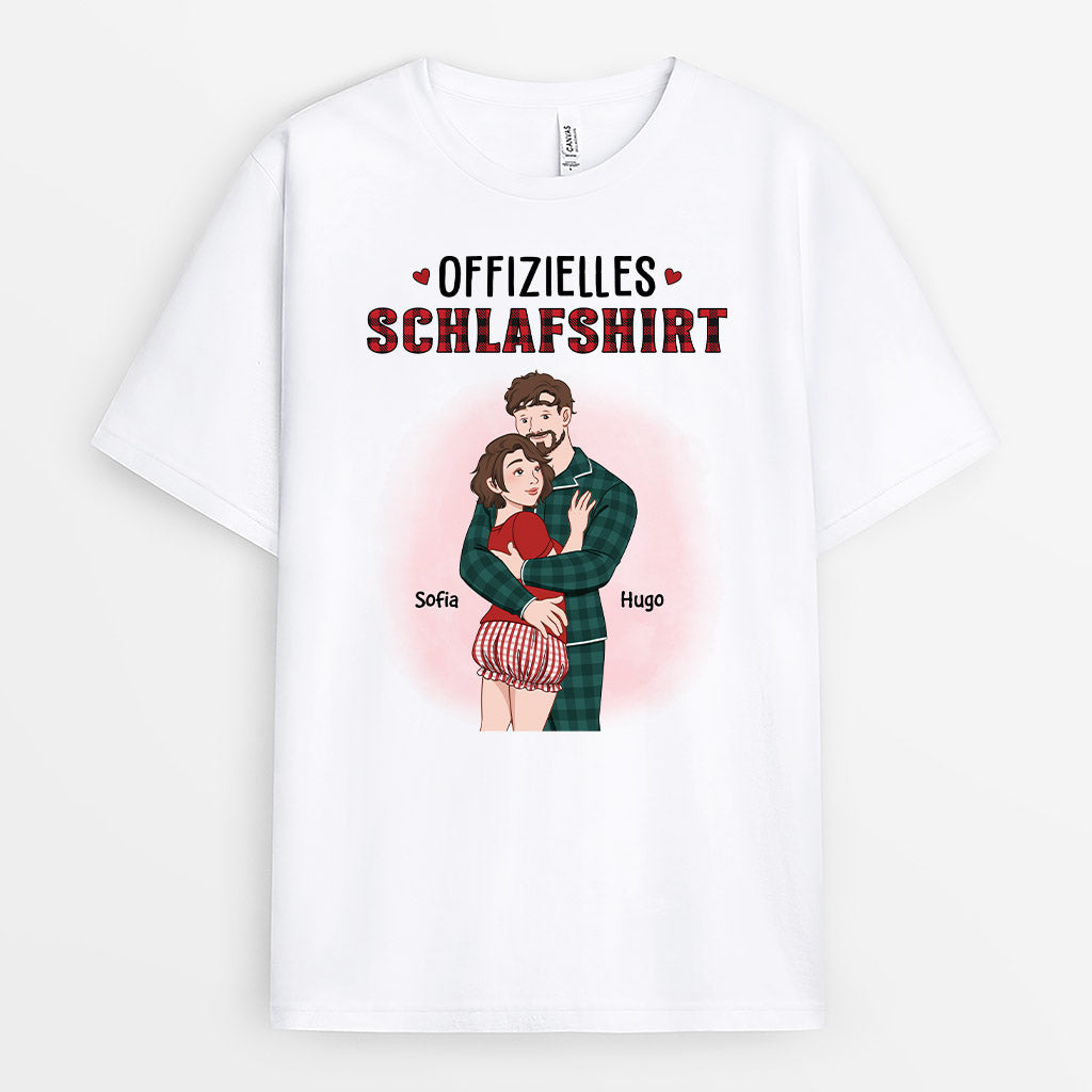 Offizielles Schlafshirt - Personalisiertes Geschenk | T-Shirt für Paare