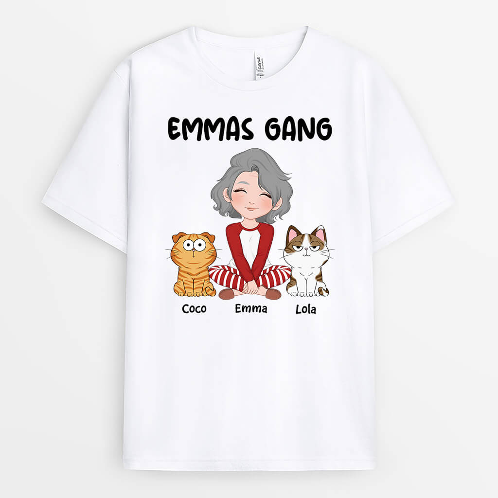 Names Gang - Personalisiertes Geschenk | T-Shirt für Katzeniebhaber