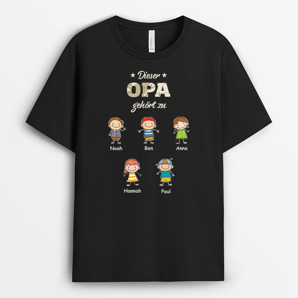 Dieser Opa Gehört Zu - Personalisiertes Geschenk | T-Shirt für Opas