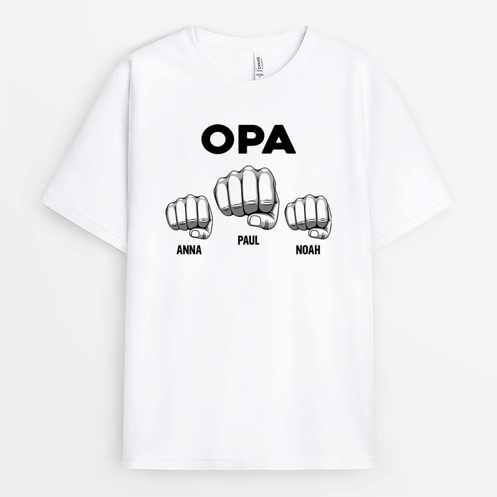 Opas Mit Faust - Personalisiertes Geschenk | T-Shirt für Opas