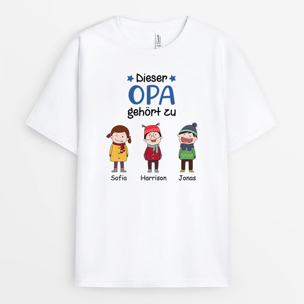 Dieser Opa Gehört Zu - Personalisiertes Geschenk | T-Shirt für Opas