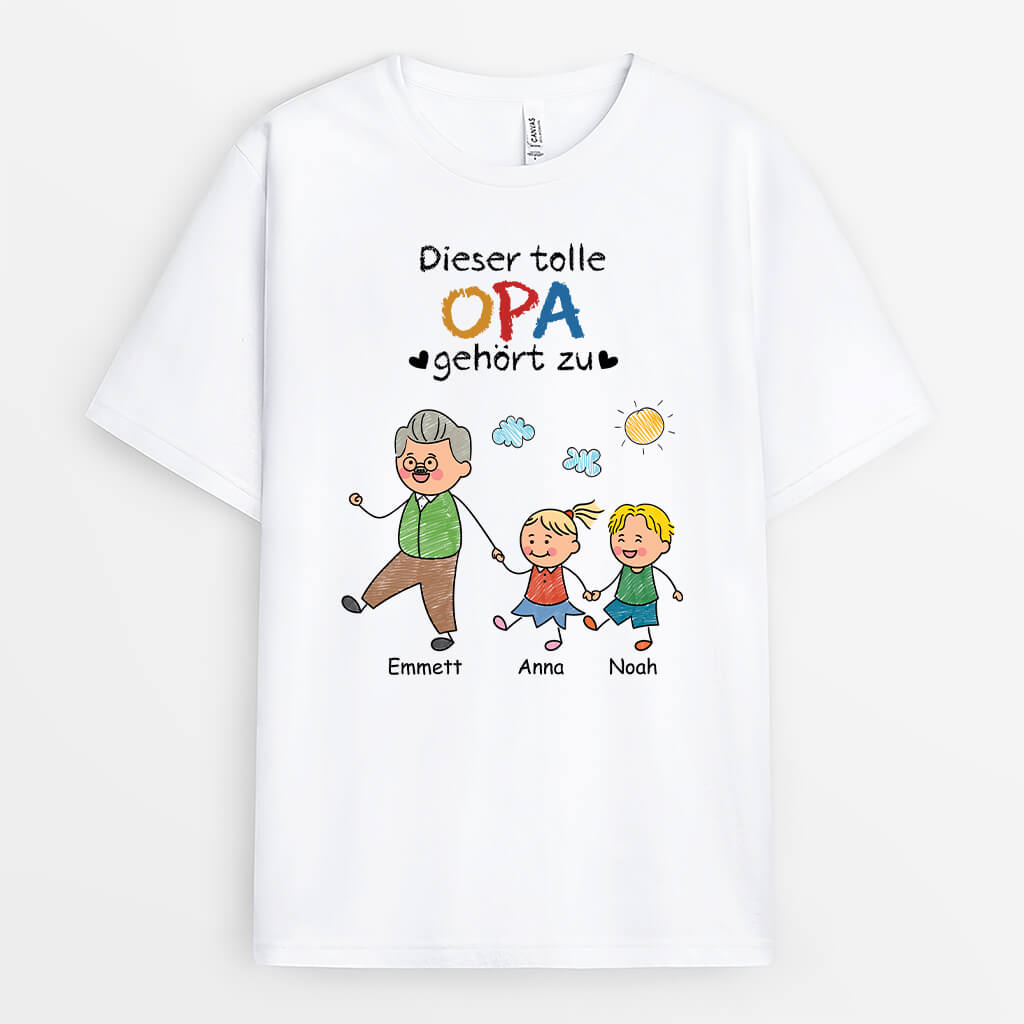 Dieser Tolle Opa Gehört Zu - Personalisiertes Geschenk | T-Shirt für Opas