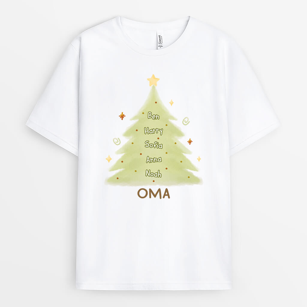 Oma Weihnachtsbaum - Personalisiertes Geschenk | T-Shirt für Omas zu Weihnachten