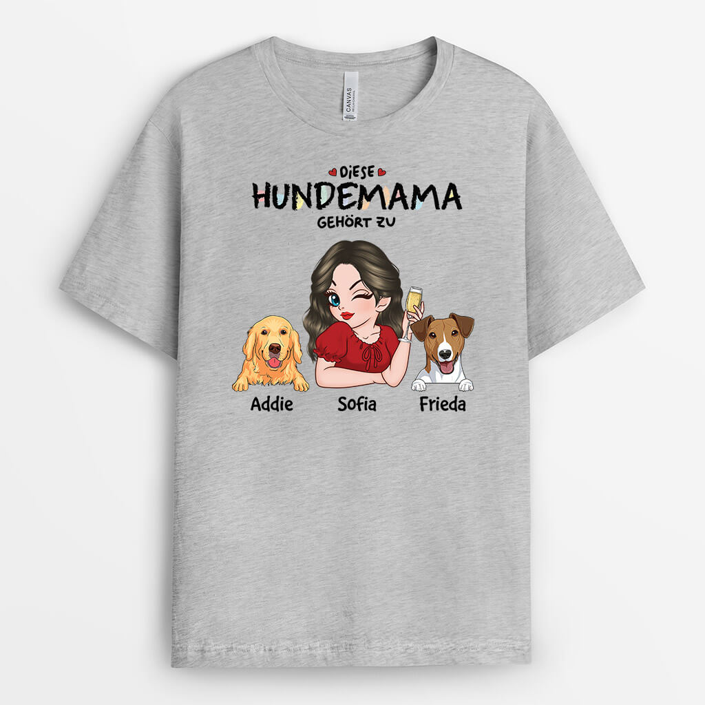 Diese Hundemama Gehört Zu - Personalisiertes Geschenk | T-shirt für Hundeliebhaber