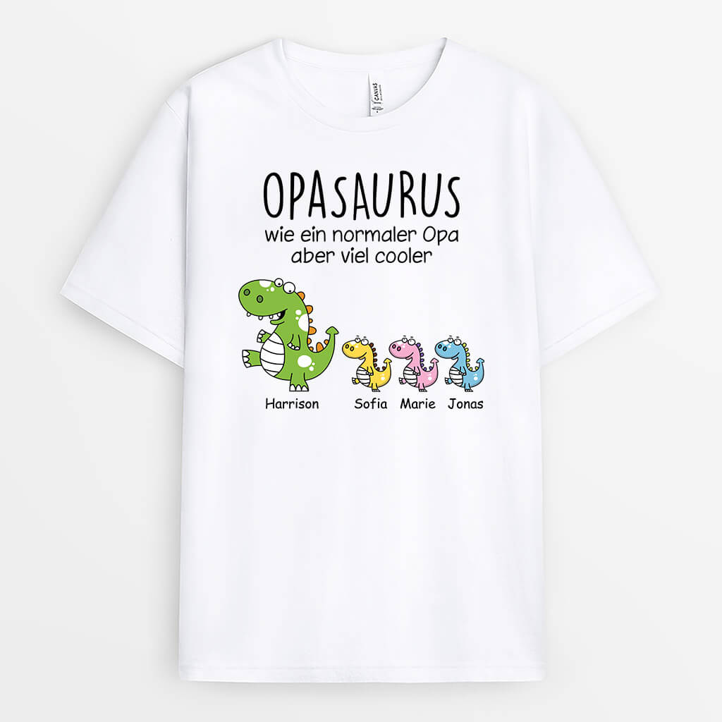 Opasaurus/Papasaurus Wie Ein Normaler Opa/Papa Aber Viel Toller - Personalisiertes Geschenk | T-Shirt für Männer