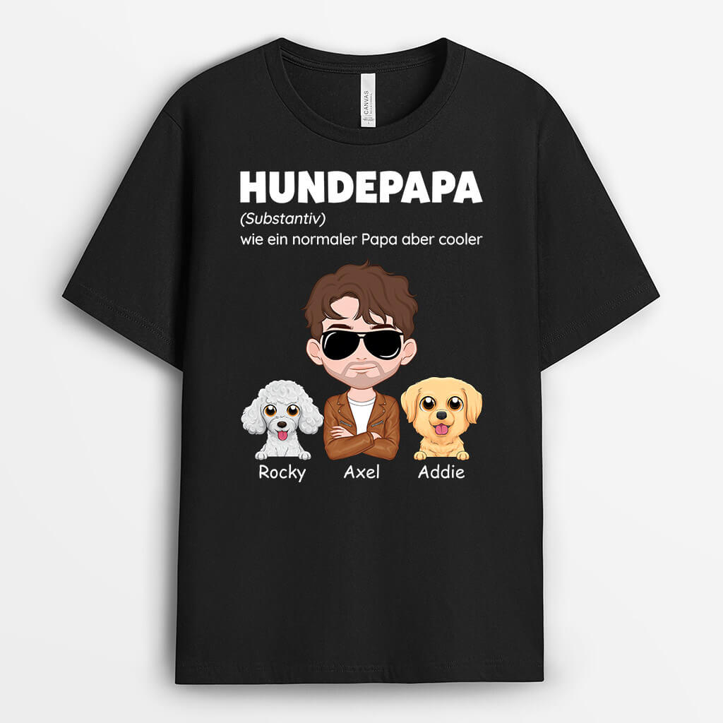 Hundepapa - Personalisiertes Geschenk | T-shirt für Hundeliebhaber