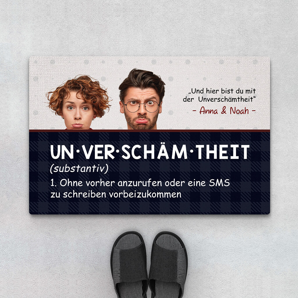 Unverschämtheit Definition - Personalisiertes Geschenk | Fußmatte für Paare