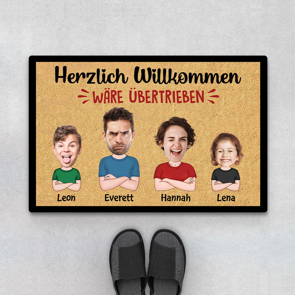 Herzlich Willkommen Wäre Übertrieben - Personalisiertes Geschenk | Fußmatte für die Familie