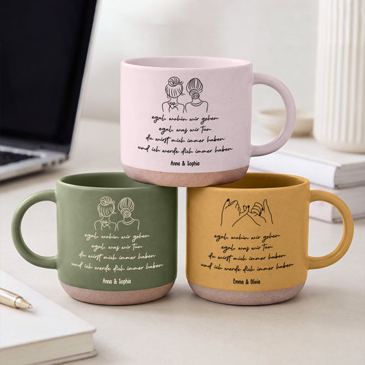 Personalisierte Keramiktasse Getöpfert