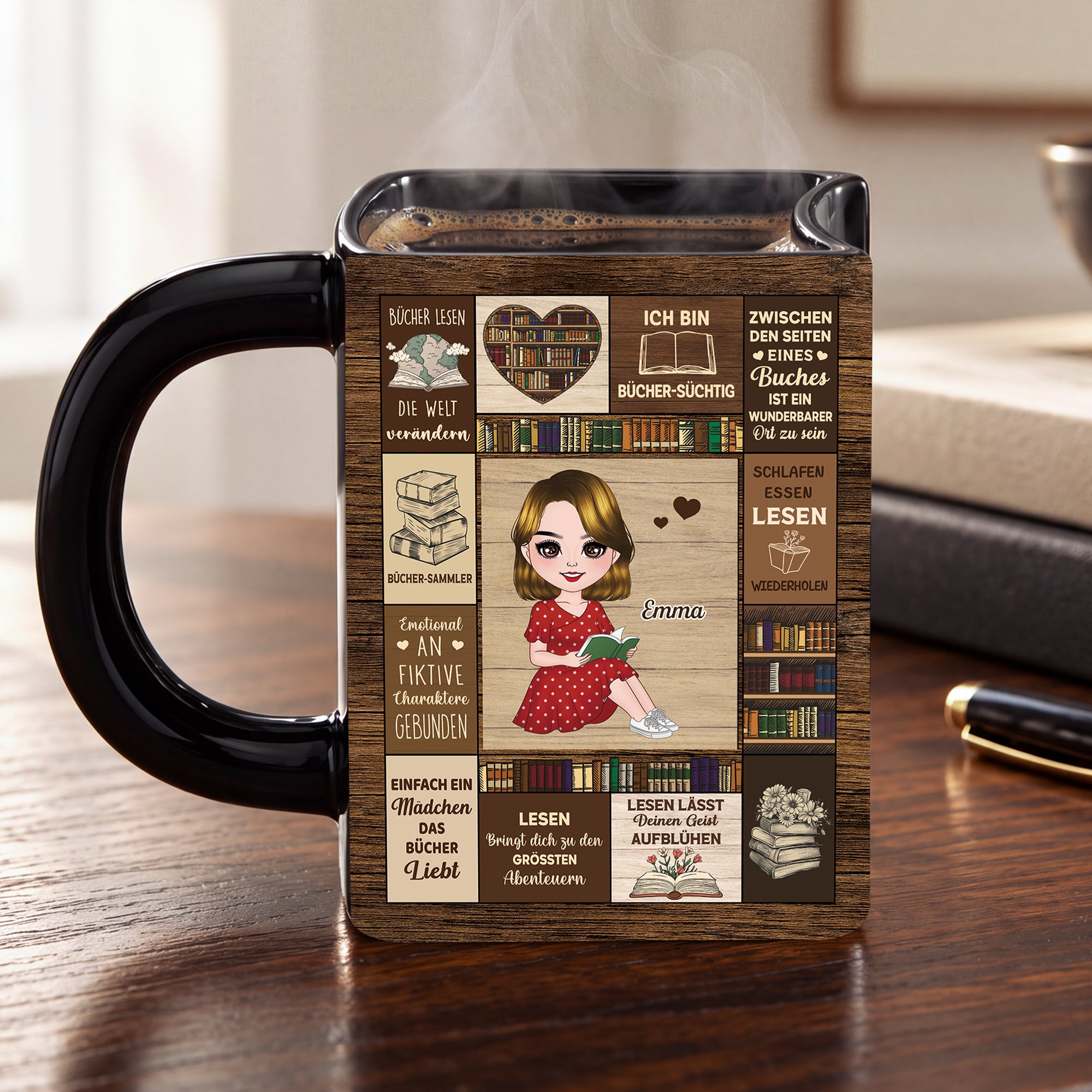 Geschenke Für Leseratten - Personalisierte Tasse In Buchform