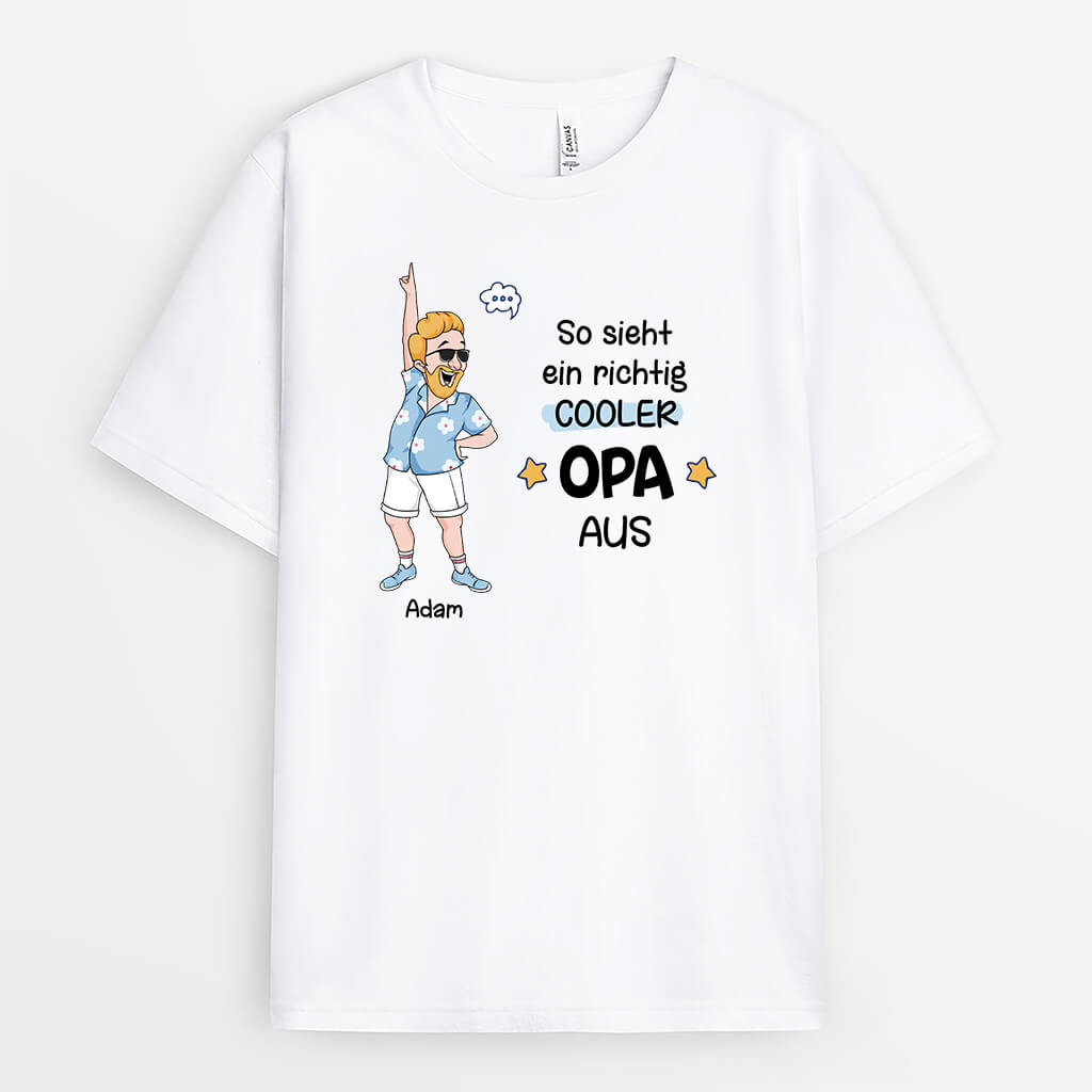 So Sieht Ein Richtig Cooler Opa/Papa Aus - Personalisiertes Geschenk | T-Shirt für Männer