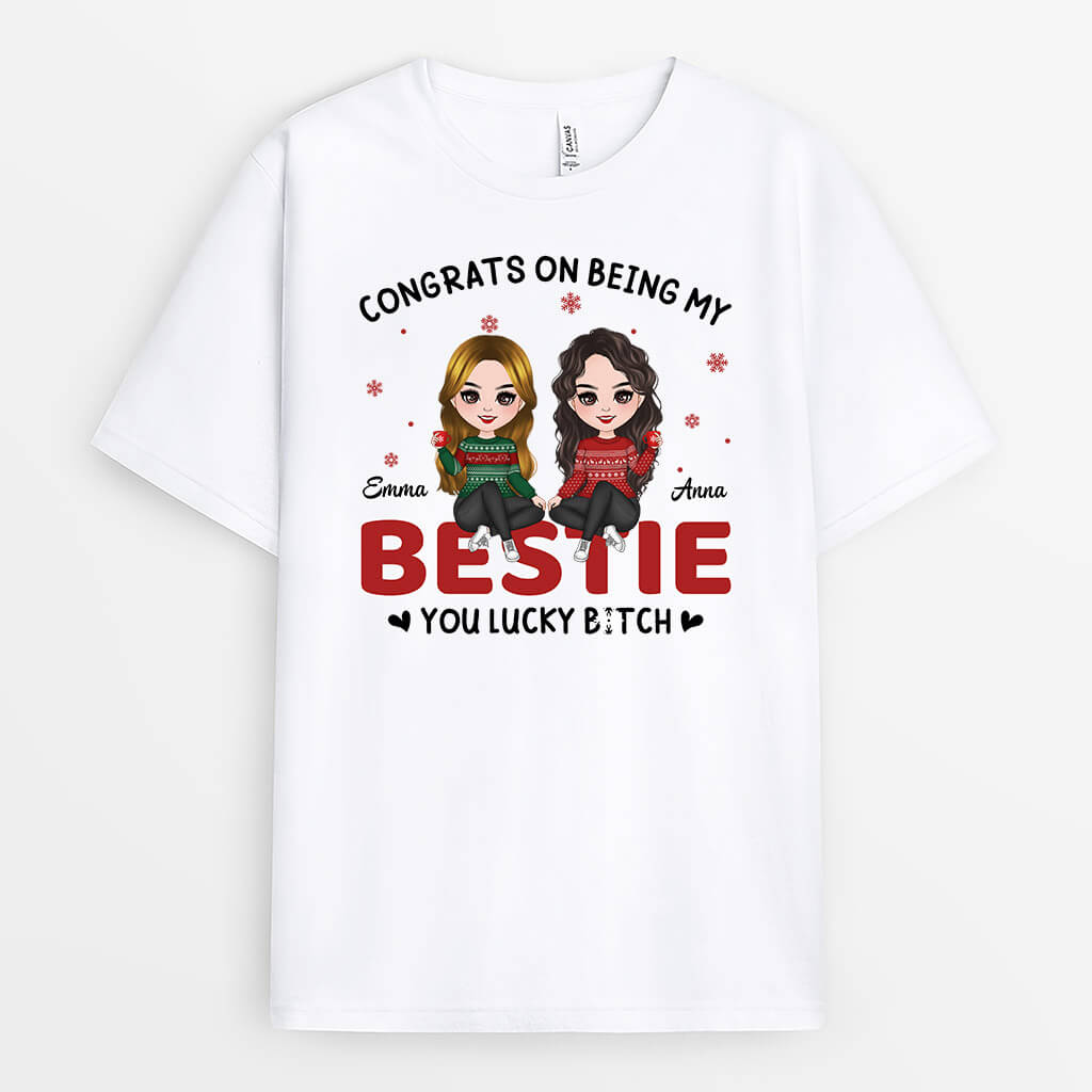Glückwunsch, dass du meine Bestie bist - Personalisiertes Geschenk | T-shirt für beste Freundinnen
