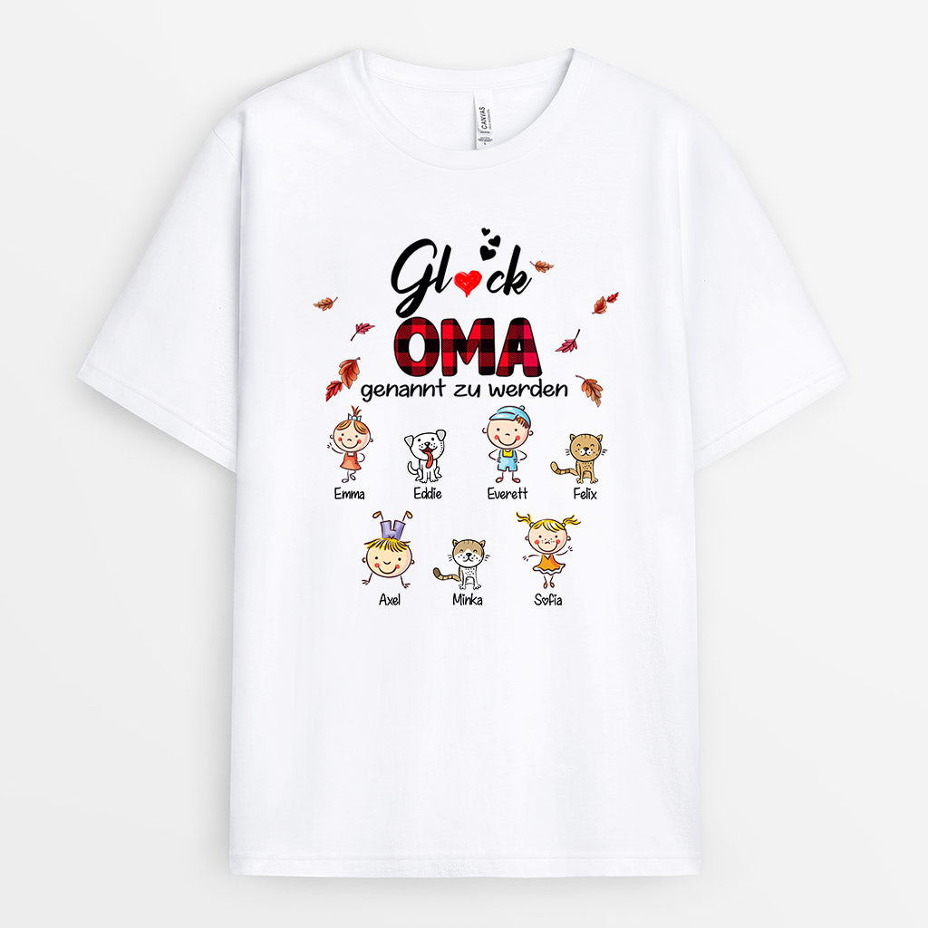 Glück, Oma genannt zu werden  - Personalisierte Geschenke  | T-Shirt für Oma/Mama