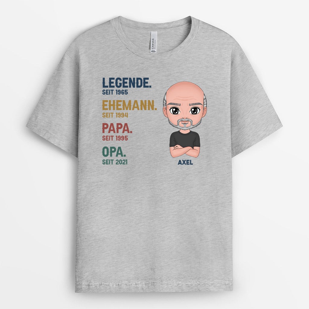 0004A148BGE2 personalisierte geschenke T Shirt legende opa papa
