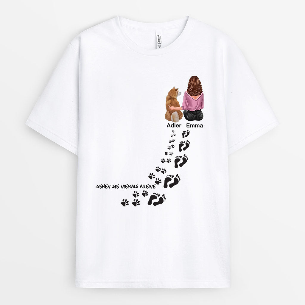 Gehen sie niemals alleine - Personalisierte Geschenke | T-Shirt für Oma/Mama