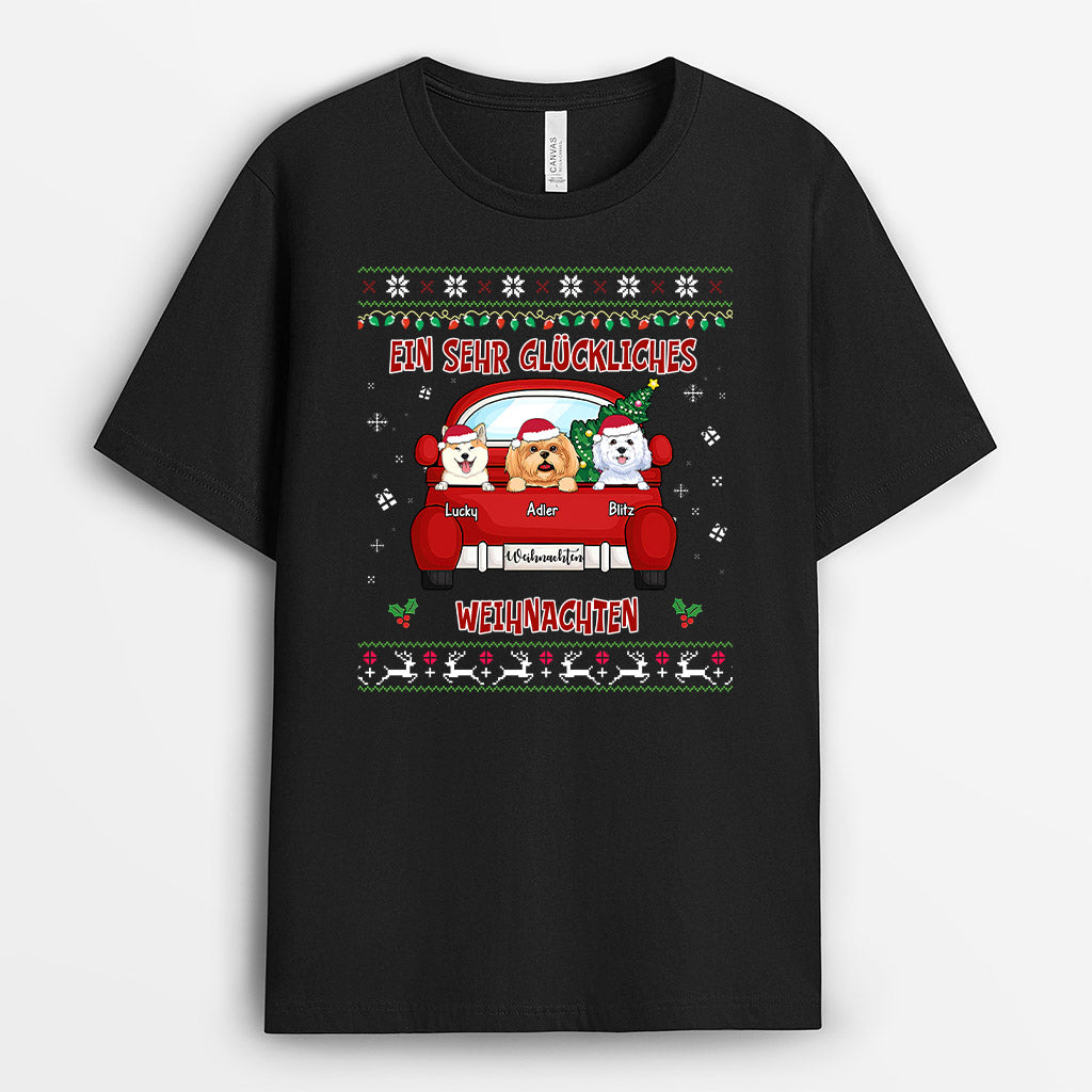 Ein Sehr Glückliches Weihnachten - Personalisierte Geschenke | T-Shirt für Hundeliebhaber