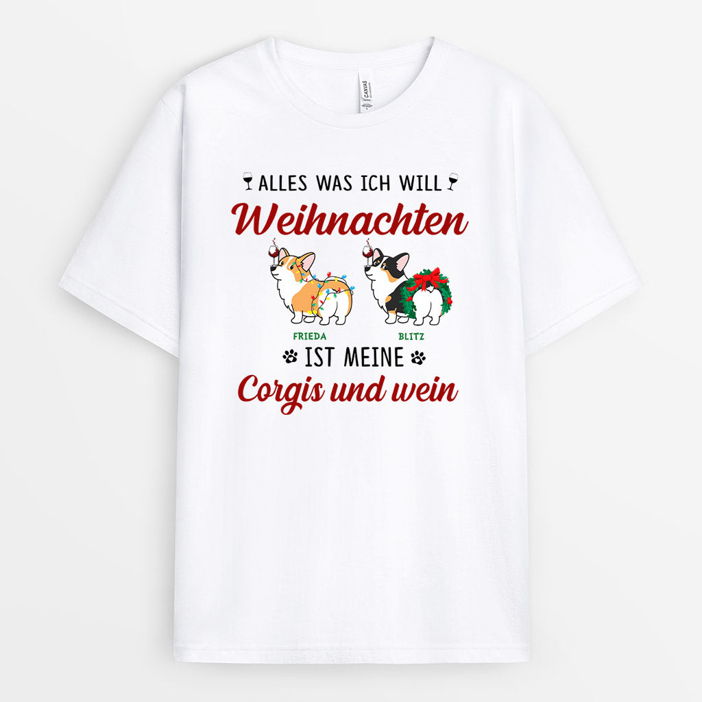 0036A010CGE2 personalisierte geschenke T Shirt hunde hundeliebhaber weihnachten