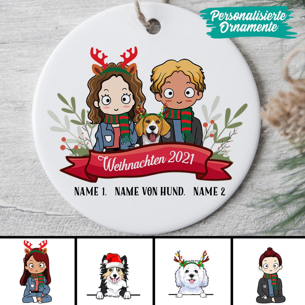 0037O040GGE3 individuelle aufmerksamkeiten Ornament paar hundeliebhaber hunde